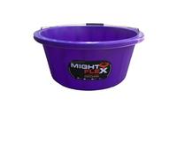 Mighty flex Shallow Feeder Bucket 15 Litre-Durable & Reusable-Wide Open Top with Strong Handle - For Livestock Feeding, Gardening, Mixing, Cleaning-Farm, Stable for horses or plaster bucket_Purple