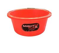 Mighty flex Shallow Feeder Bucket 15 Litre-Durable & Reusable-Wide Open Top with Strong Handle - For Livestock Feeding, Gardening, Mixing, Cleaning-Farm, Stable for horses or plaster bucket_Red