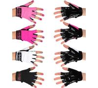 Mighty Grip Pole Dancing Gloves with Grip Bar Self Adhesive Tape (1 Pair), Black , L