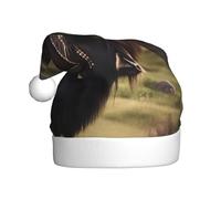 Mighty Highland Yak Christmas Hat For Adult.Festive Christmas Beanie With Pom Pom, Unisex Holiday Cap For Xmas Parties.