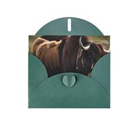 Mighty Highland Yak Elegant Pearl Paper Holiday Greeting Card For Christmas, Blessing Cardï¼ŒBirthday, Valentine'S Day