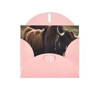 Mighty Highland Yak Elegant Pearl Paper Holiday Greeting Card For Christmas, Blessing Cardï¼ŒBirthday, Valentine'S Day