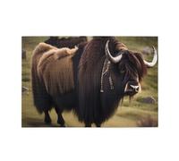 Mighty Highland Yak Horizontal Wooden Jigsaw Puzzle 1000 Pieces Relax and Improve Hands on Skills and Concentration