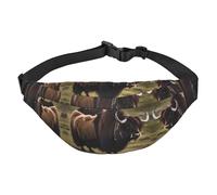 Mighty Highland Yak Large Fashion Crossbody Waist Bag, Travel Casual Boys Waist Bag, Suitable for Sports, Running, Cycling, Traveling, Fishing