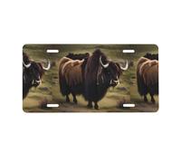 Mighty Highland Yak License Plate.Aluminium, Waterproof Printed Car Sign, 1mm Thick