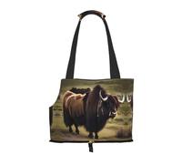 Mighty Highland Yak Printed Portable Foldable pet Shoulder Bag, Suitable for Carrying Small Pets