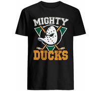Mighty Hockey Ducks Funny Mighty of Anaheim Sport Player Lover Gifts Pullover Men's Crewneck T-Shirt Short Sleeve Top Unisex Pure Cotton Tee Black S