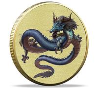 Mighty Holy Chinese Dragon Gold Lucky Coin Lottery Tickets Scratcher Tool Good Luck Charms Challenge Coin