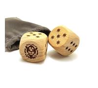 Mighty Lion Big Dice Set - Creative LEO Design Wooden Dices Set - Six-sided Wood Dices Rolling Decider for Party Playing Game Club (2Pcs/Set)