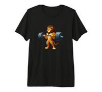 Mighty Lion Weightlifter Strongman Workout Premium T-Shirt