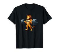 Mighty Lion Weightlifter Strongman Workout T-Shirt