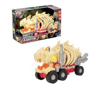Mighty Machines Triceratops Rib Cage Transporter | Dinosaur Track Playset with Die-Cast Car | Monster Vehicle Toy Set with Figures | Kids Transporter Play Toy for Ages 3+