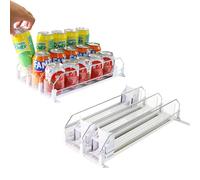 Mighty Majesty Automatic Can Dispenser for Fridge - Self-Pushing Soda and Beer Organizer - Holds up to 15 Cans in 3 Rows - Durable Design, 31x25 cm