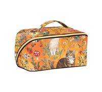 Mighty Manx Cats Orange Travel Bag with dividers Large Hanging Travel Toiletry Bag Travel-Size Accessories