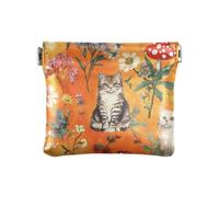 Mighty Manx Cats Orange Women Leather Cash Wallet Waterproof Organizing Pouches for Men Women Travel, Mighty Manx cats Orange, Decoration