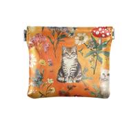 Mighty Manx Cats Orange Women PU Leather Coin Purse Convenient Mini Purse Wallet for Women Girls