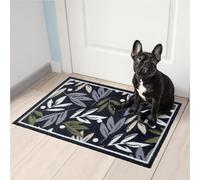 Mighty Mats Eco Flex Washable Door Mat - Highly Absorbent Anti-Slip Dirt Trapper Indoor Doormat with Anti-Curl Rubber Base - Tropical Leaf Sage, 50 x 75cm