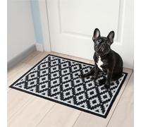 Mighty Mats Eco Flex Washable Door Mat - Highly Absorbent Anti-Slip Dirt Trapper Indoor Doormat with Anti-Curl Rubber Base - Diamond Geo Grey, 50 x 75cm