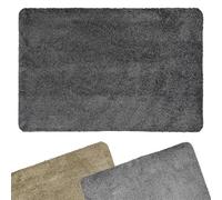 Mighty Mats Eco Pure Washable Door Mat - Highly Absorbent Anti-Slip Indoor Dirt Trapper Doormat with Durable Latex Backing - Versatile Floor Rug - Dark Grey, 50 x 80cm