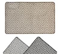 Mighty Mats Large Geo Soft Loop Washable Door Mat Indoor - Highly Absorbent Dirt Trapper Indoor Doormat - Anti-Slip Mat with Durable Latex Backing - Versatile Large Rug - Natural/White Geo, 57 x 90cm