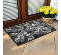 Mighty Mats Scrape ‘N’ Sorb Door Mat - Indoor & Sheltered Outdoor Areas - Dirt Trapper with Rubber Back - Super Absorbent - Tri- Geo Grey, 45 x 75cm