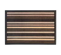 Mighty Mats Scrape ‘N’ Sorb - Indoor & Outdoor Areas - Dirt Trapper Door Mat with Rubber Back - Super Absorbent Entrance Door Mat - Stripe Natural, 40 x 60cm