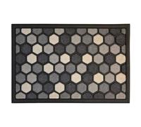 Mighty Mats Scrape ‘N’ Sorb - Indoor & Outdoor Areas - Dirt Trapper Door Mat with Rubber Back - Super Absorbent Entrance Door Mat - Honeycomb Grey, 40 x 60cm