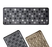 Mighty Mats Supersoft Washable Runner - Highly Absorbent Anti-Slip Hallway Runner with Durable Latex Backing - Versatile Rug- Grey Paw Print, 57 x 150cm