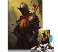 Mighty Medieval Knight 1000 Piece Jigsaw Puzzle for Adults Teens,Stress Reliever Difficult Challenge Deal As Gifts for The Whole Family 50x75cm