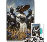 Mighty Medieval Knight 1000 Piece Jigsaw Puzzles for Teenagers,Educational Games Home Decoration Suitable for Desktop Decoration 38x26cm