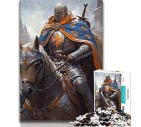 Mighty Medieval Knight Jigsaw Puzzles for Teenagers 1000 Jigsaws,Stress Reliever Difficult Challenge Suitable for Desktop Decoration (75x50cm)