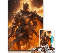 Mighty Medieval Knight Jigsaw Puzzles for Teenagers,for Educational Game Challenge Toy for Is Ideal As A Gift for The Whole Family (50x75cm)