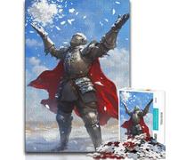 Mighty Medieval Knight Jigsaw Puzzles for Teenagers,Stress Reliever Staycation Kill Time with Matching Poster And Trivia Sheet (38x26cm)