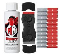 Mighty Melt Adhesive Remover Kit - 125ml Adhesive Remover and Multi-Surface Plastic Scraper Tool - For Cleaning Sticky Residue, Labels, Stickers & Sticky Tape from Windows, Ovens, Hobs & More