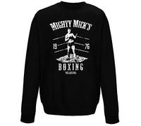 Mighty Micks Boxing Gym Rocky Movie Inspired Crew Neck Sweatshirt Black (M)