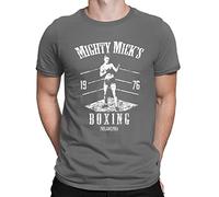 Mighty Micks Boxing Gym Rocky Movie Inspired Mens T-Shirt Charcoal Grey (2XL)