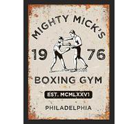 Mighty Micks Rocky Movie 1976 Boxing Retro Training Fit Gym Vintage Metal Sign (Aluminium A3 (400x290mm) Approx)