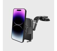 Mighty Mount Car Phone Mount Wireless Charging - Magnetic and Secure Grip, 360° Rotation for Phones 3 to 4 Inches - Easy Installation - One Touch Cradle Mount with Multi-Angle Adjustable Suction Cup