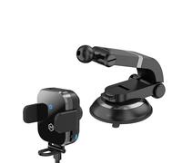 Mighty Mount Wireless Car Charger Phone Mount - 15W Charging, Adjustable Stand, Two Mounting Options, Compatible with Phones 3 to 4 Inches - Mini Grip Cradle Multi Angle Suction Cup