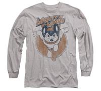 Mighty Mouse Flying with Purpose Unisex Long Sleeve T Shirt, Athletic Heather, X-Large