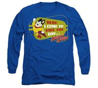 Mighty Mouse Here I Come Unisex Long Sleeve T Shirt, Royal, X-Large