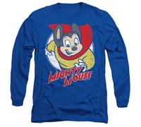 Mighty Mouse Mighty Circle Mens Long Sleeve T Shirt, Royal Blue, Small
