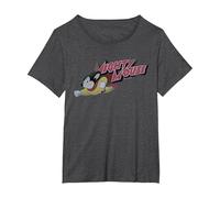 Mighty Mouse Mighty Retro T-Shirt, Women's Plus, Dark Heather Grey, 1X