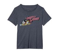 Mighty Mouse Mighty Retro T-Shirt, Women's Plus, Heather Blue, 5X