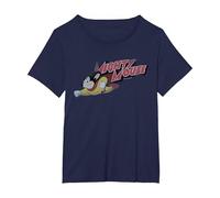 Mighty Mouse Mighty Retro T-Shirt, Women's Plus, Navy Blue, 6X