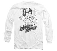 Mighty Mouse Mighty Sketch Mens Long Sleeve T Shirt, White, XX-Large