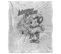 Mighty Mouse Silky Sketch Supersoft Blanket Dark Grey (One Size)