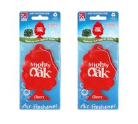 Mighty Oak Air Freshener - Cherry Fragrance - Long Lasting Hanging Car Deodoriser - Odour Eliminator Air Freshener - Auto Accessories - UK Made Car Scent Freshener - 2 Pack