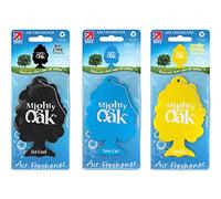 Mighty Oak Air Freshener Triple Pack - Ice Cool, New Car, Vanilla Fragrance - Long Lasting Hanging Car Deodoriser - Odour Eliminator Air Freshener - Auto Accessories - Made in UK - 3 Pack