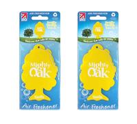 Mighty Oak Air Freshener - Vanilla Fragrance - Long Lasting Hanging Car Deodoriser - Odour Eliminator Air Freshener - Auto Accessories - UK Made Car Scent Freshener - 2 Pack